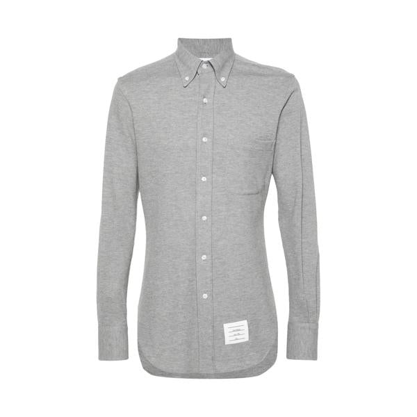 THOM BROWNE Classic Piqué Straight Fit Long Sleeve Shirt MWL001A 00050 055