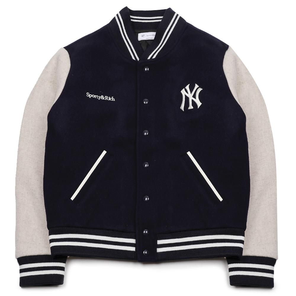SPORTY&RICH Yankees Curve Wool Varsity Jacket OW007610675 BL124