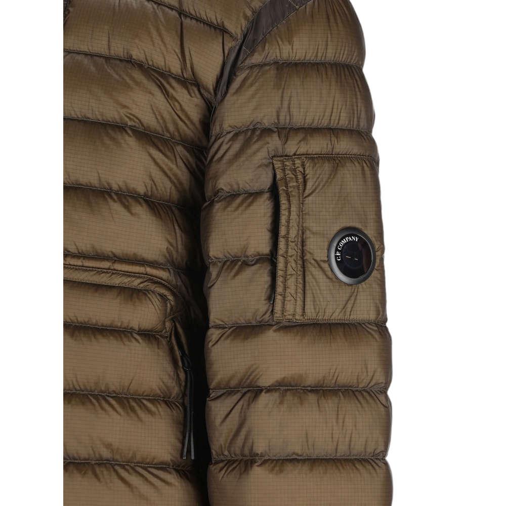 CP Company Green DD Shell Lens Badge Puffer Jacket for Men