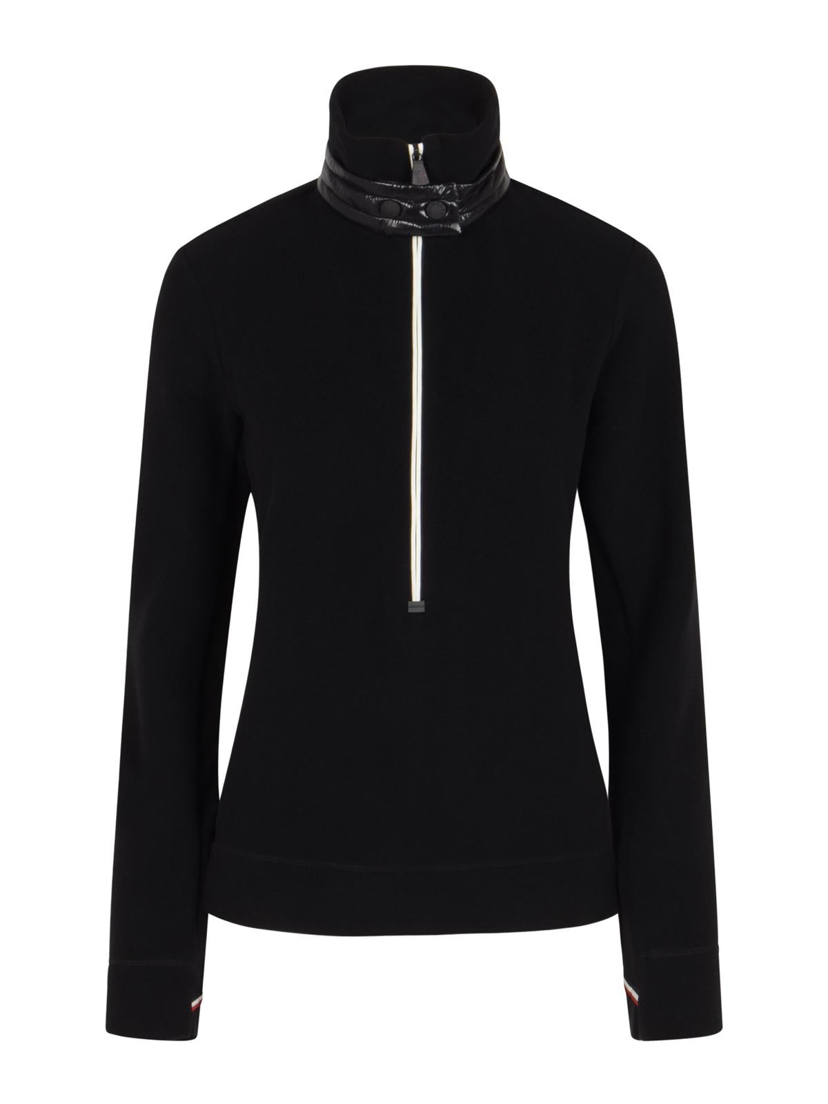 Moncler Black Cotton Logo Sweatshirt for Women