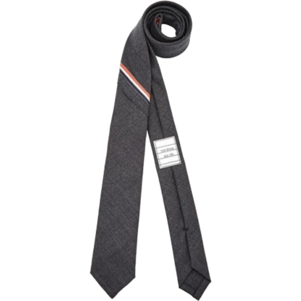 THOM BROWNE Dark Gray Silk Tie