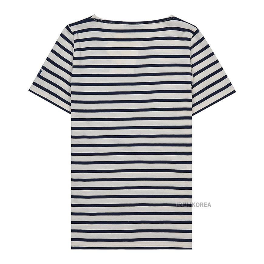 Saint James Ecru/Navy Stripe Etoile Short Sleeve T-Shirt Women