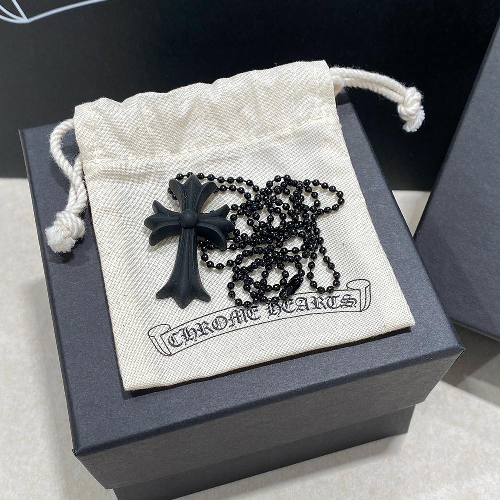 Chrome Hearts Black CH Cross Pendant Necklace Unisex
