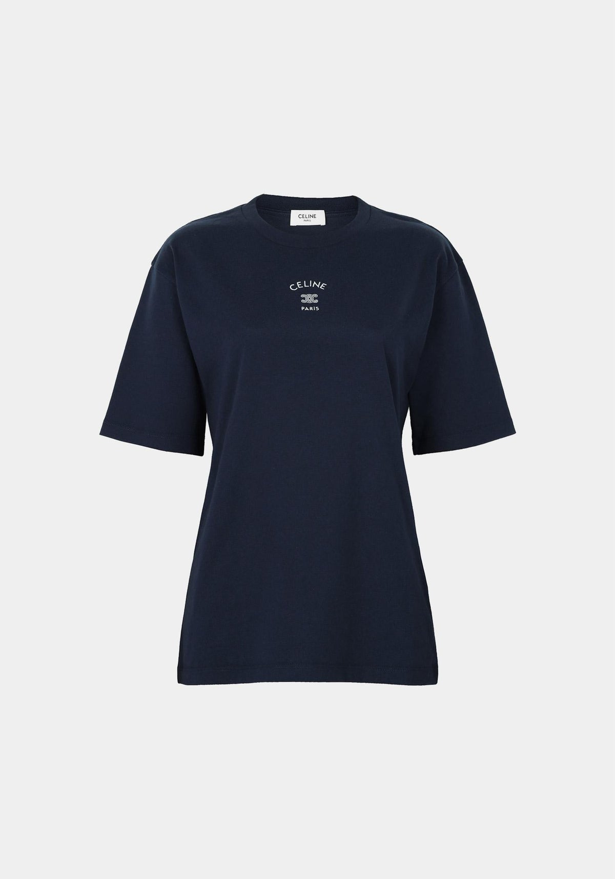 CELINE Navy White Loose T-Shirt