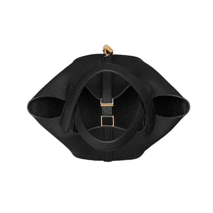 HERMES Black Clemence Picotin Lock 18 Tote Bag with Gold Hardware
