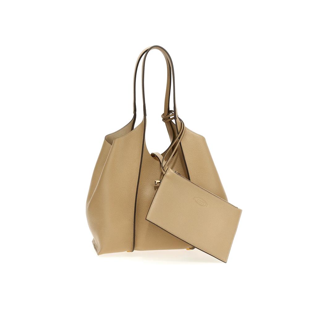 Tods Timeless Small Shoulder Bag Beige Tote XBWTSBA0200 XSO C606