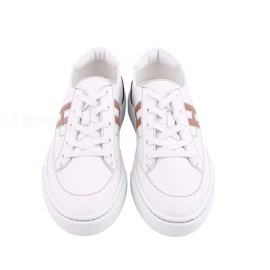 HERMES Deep Leather Low Top Sneakers White Unisex H251837ZHA3420