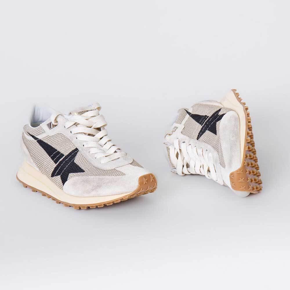 GOLDEN GOOSE Beige Black Star Marathon Low Top Sneakers Women