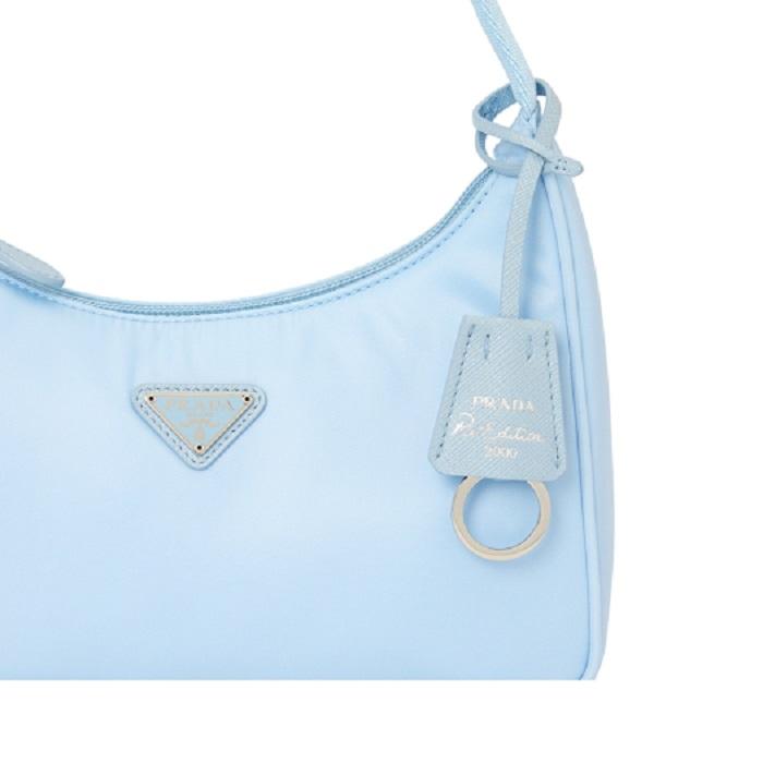 PRADA Re-Nylon Hobo Bag Sky Blue Shoulder Bag