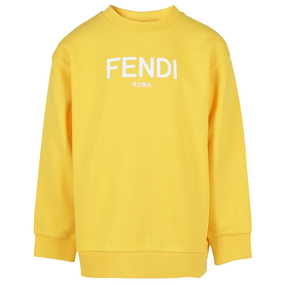 FENDI Kids Women Logo Print Sweatshirt Black