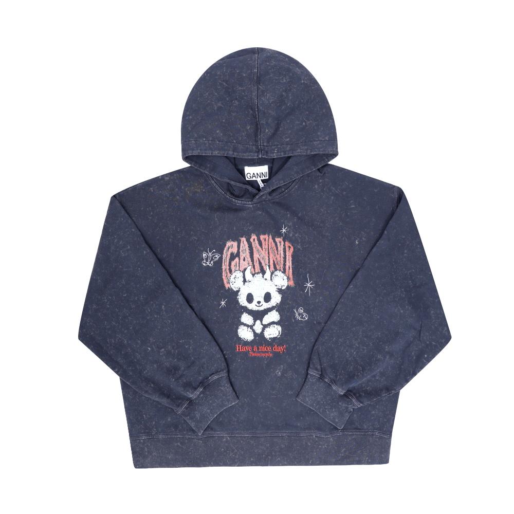 GANNI Isoli Teddy Logo Cropped Hoodie for Women A1060063 252