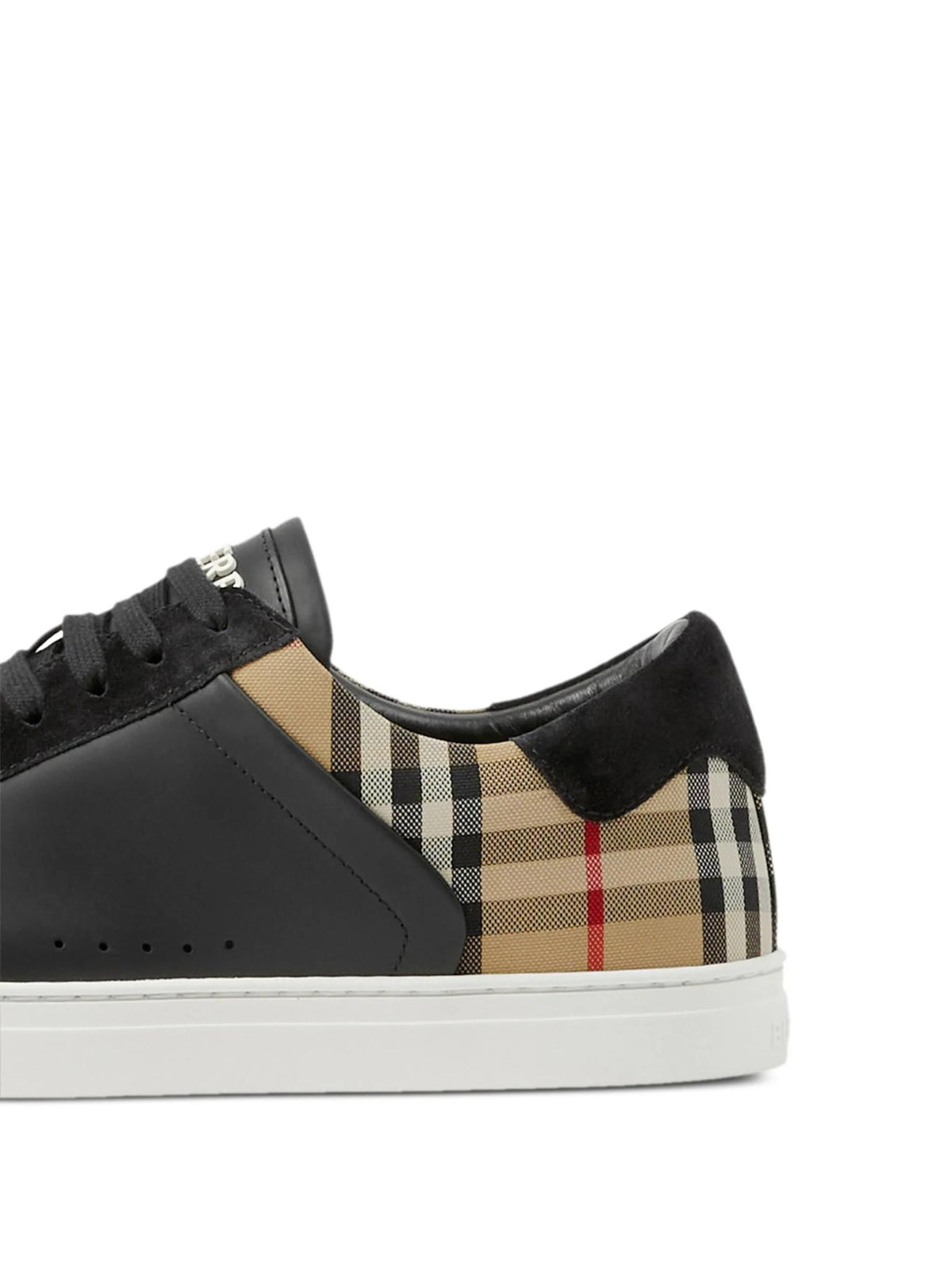 BURBERRY Black Leather Low-Top Sneakers