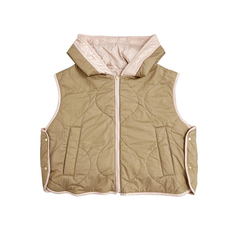 Max Mara Reversible Pink Down Puffer Vest