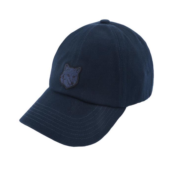 Maison Kitsune Classic Fox Head Cotton Baseball Cap Navy