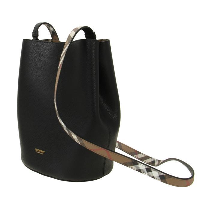 BURBERRY Double-Face Inner Check Bucket Shoulder Bag