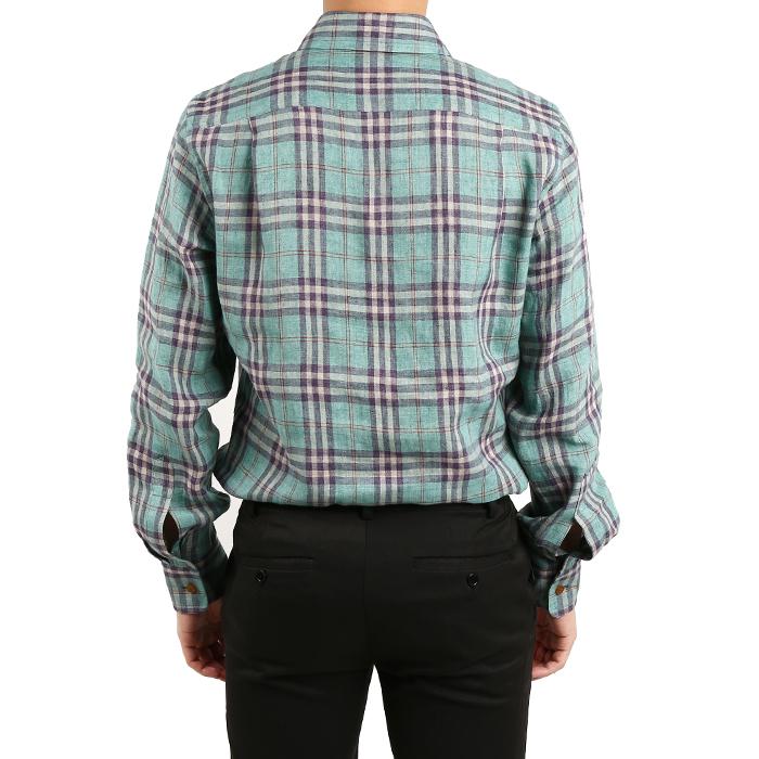 Vivienne Westwood Men’s Check Linen Long Sleeve Shirt S25DL0456