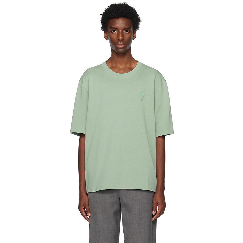 AMI Organic Cotton Jersey T-Shirt Green Jade Unisex