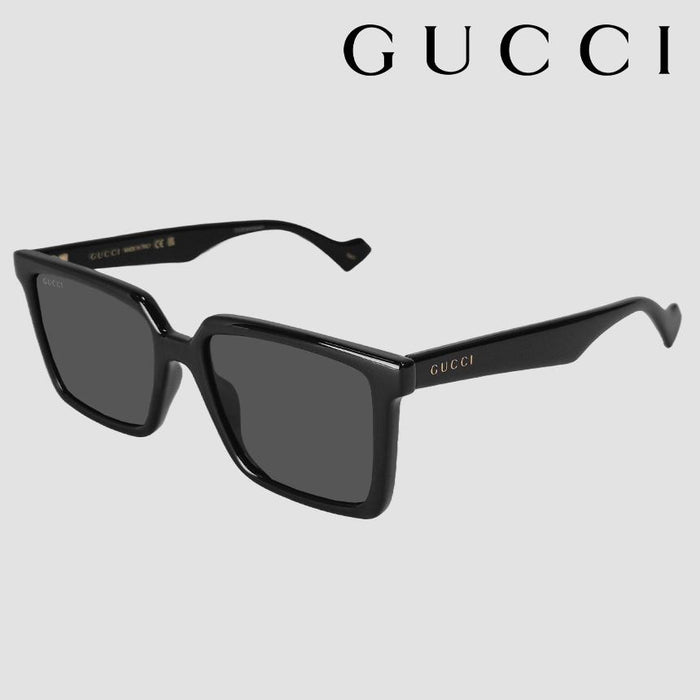 GUCCI Black Square Acetate Unisex Logo Sunglasses GG1540S