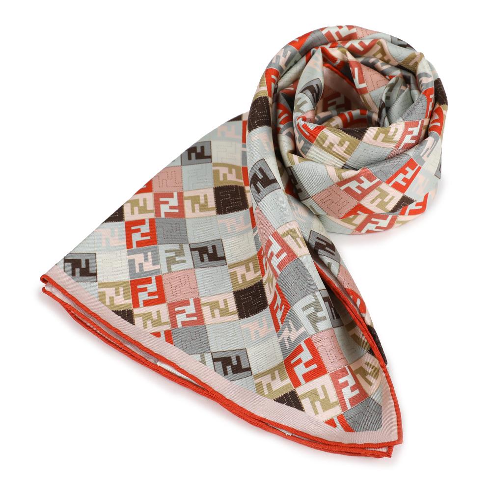 FENDI FF Monogram Wool Silk Scarf FXT091 AUMD F1N50