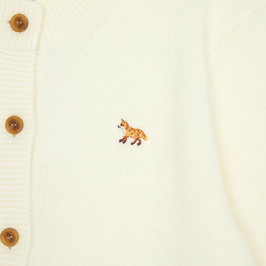Maison Kitsune Baby Fox Wool Cardigan Women Beige