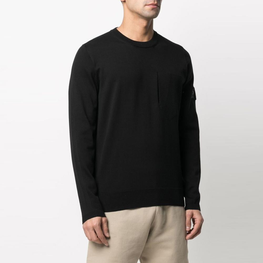 STONE ISLAND Shadow Badge Pocket Knit Sweater Black