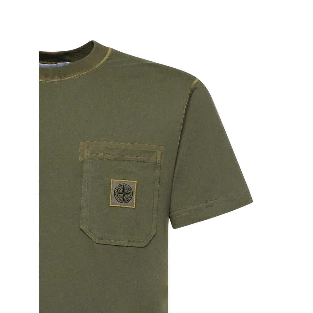 STONE ISLAND Logo Patch Pocket Short Sleeve T-Shirt Gray Men