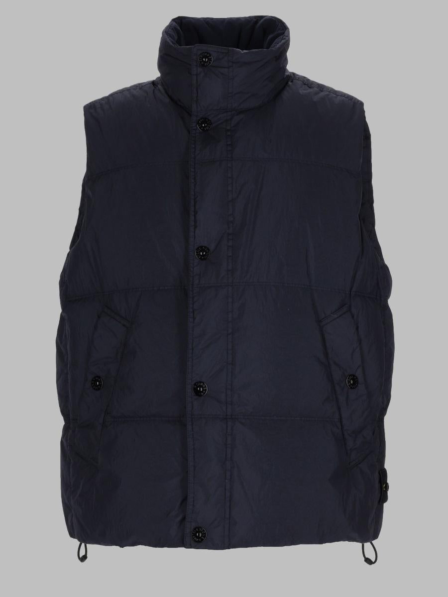 STONE ISLAND Down Vest Black Men’s Outerwear