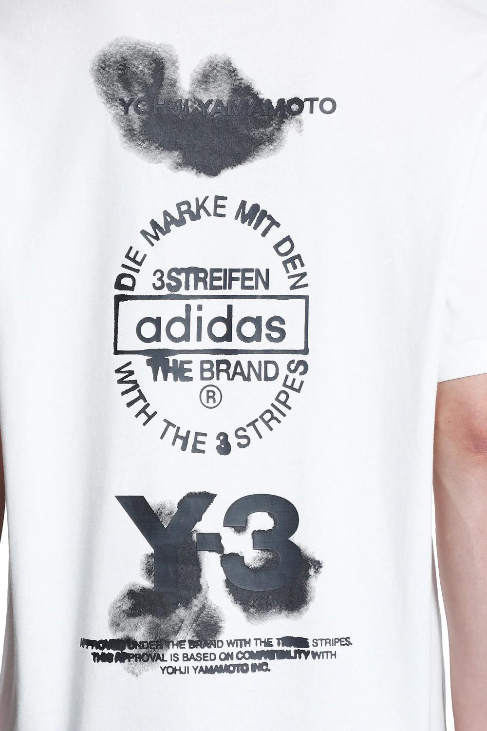 Y-3 Core White Graphic Short Sleeve T-Shirt