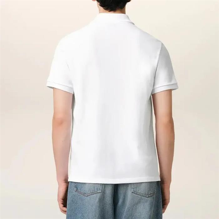 AMI Chain Stitch Heart Logo Organic Cotton Loopback Short Sleeve Polo