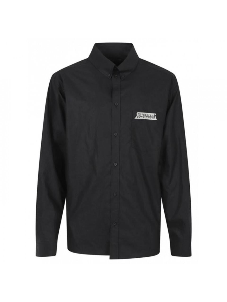 BALENCIAGA Black Masking Tape Long Sleeve Shirt