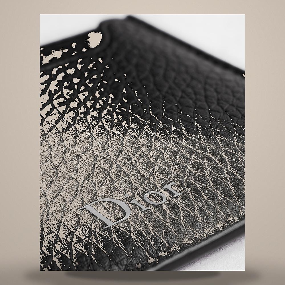DIOR Black Grained Calfskin Arch Card Holder Wallet 2LLCH205MARH00N