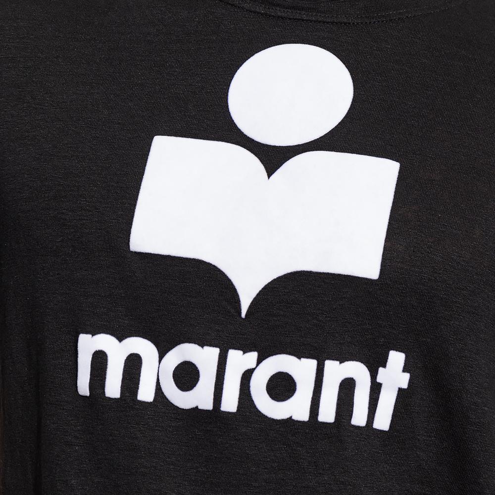 Isabel Marant Black Linen KARMAN Short Sleeve T-Shirt for Men