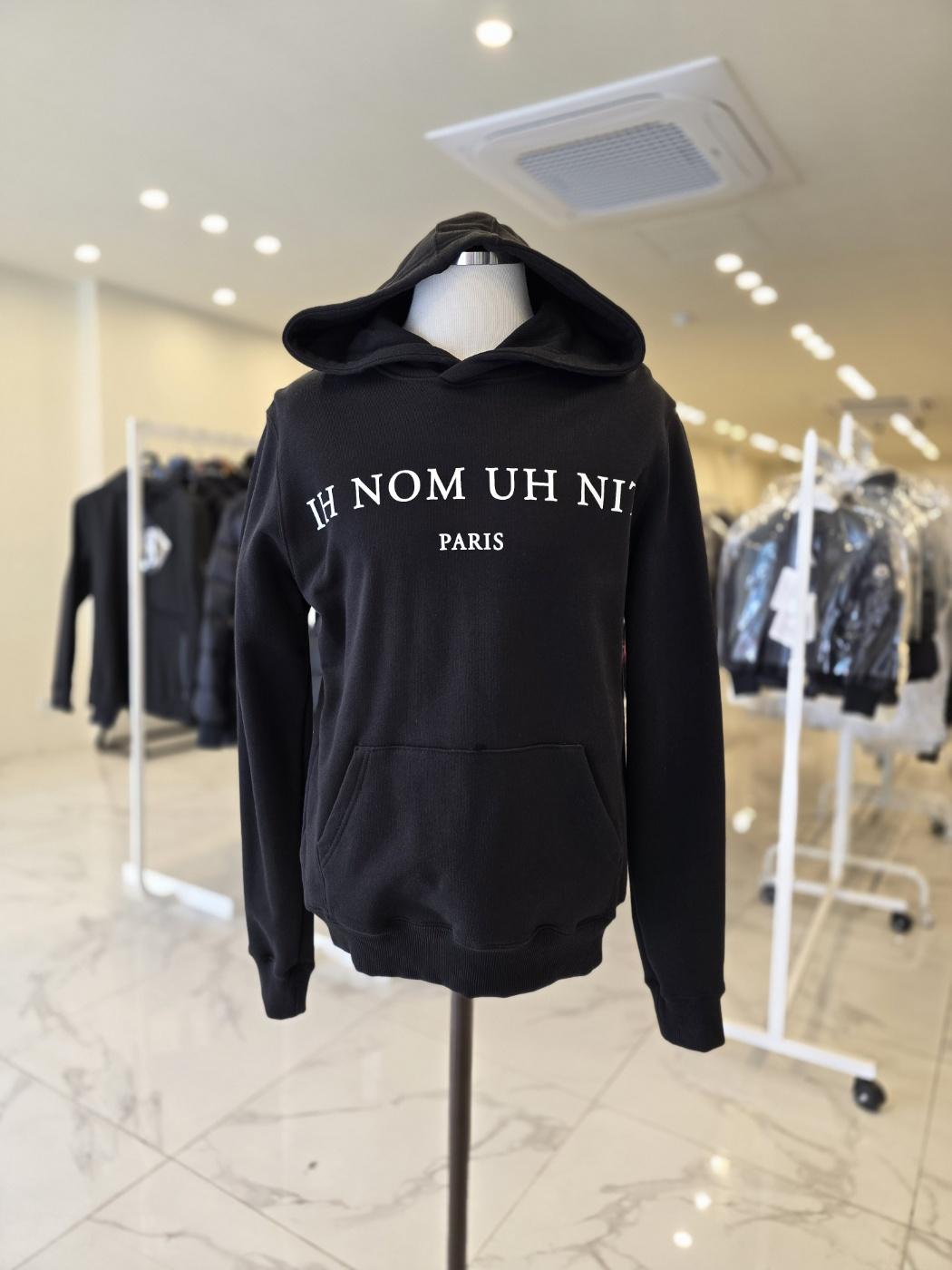 IH NOM UH NIT Black Initial Logo Hoodie Sweatshirt for Men NCW18278 009