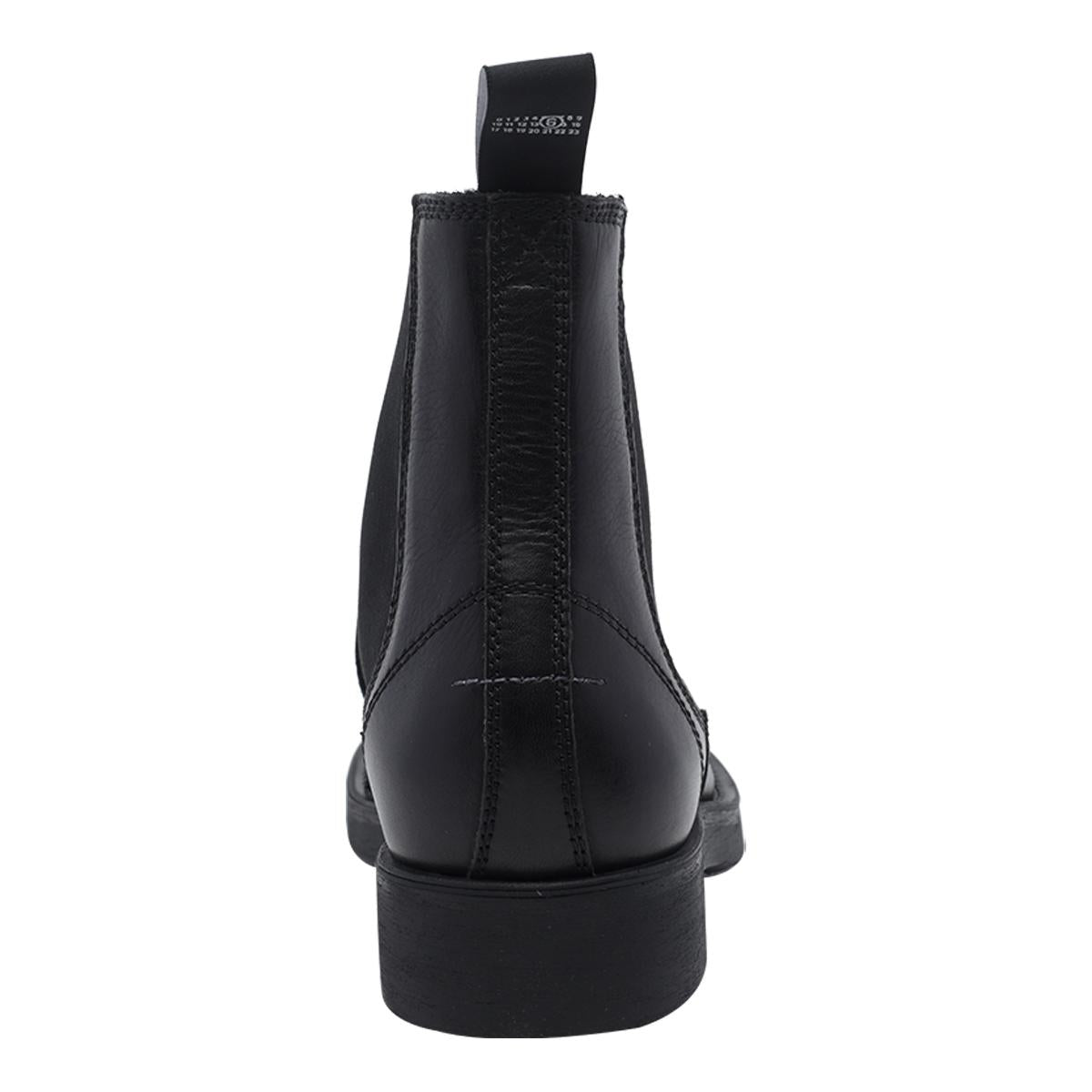 Maison Margiela Black Leather Chelsea Ankle Boots for Men