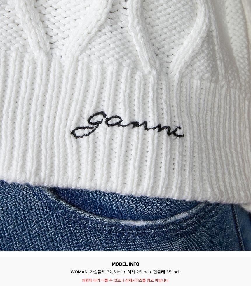 GANNI Short Sleeve Knit Crewneck Sweater