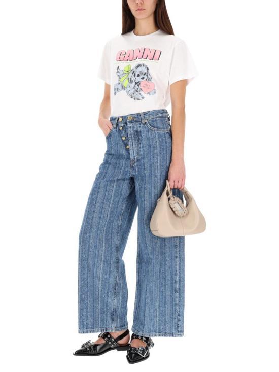 GANNI Mid Blue Stonewash Denim Pants J1882566