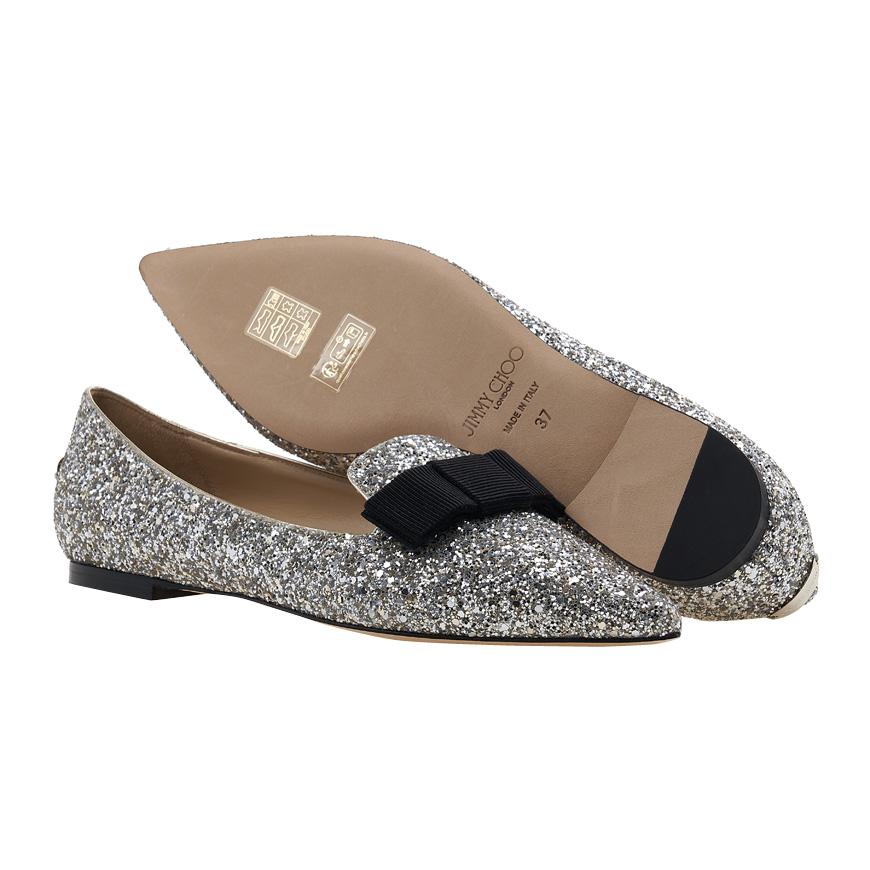 Jimmy Choo GALA CGF Champagne Flat Shoes for Women