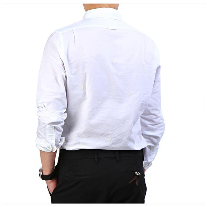 The Editor Star Embroidered Classic Long Sleeve Shirt 1309T2 4865 01