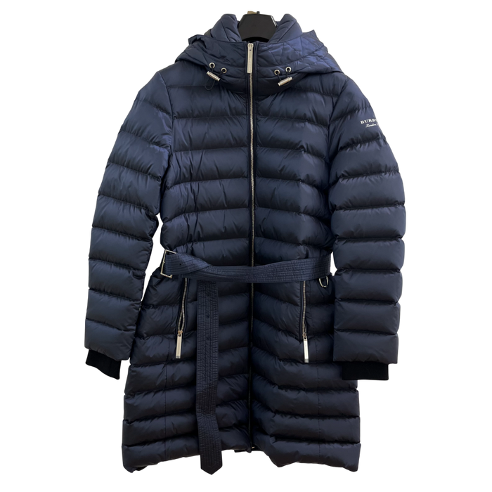 BURBERRY Limehouse Hooded Long Down Coat Women Navy