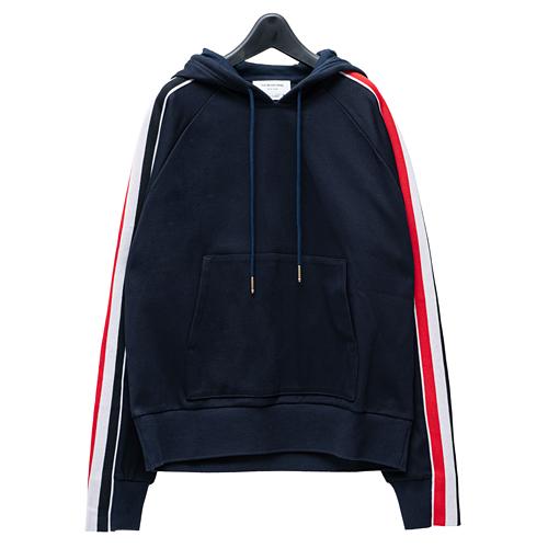 THOM BROWNE Tricolor Stripe Hooded Sweatshirt