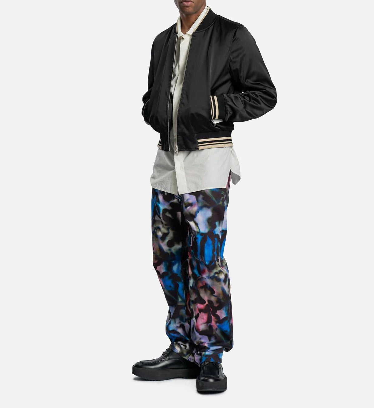 Dries Van Noten Men's Black Embroidered Bomber Jacket 231 020520 6190 900