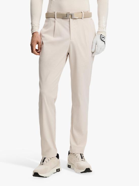 J LINDEBERG Straight Fit Classic Pants for Men BMPA15336U029 MOONBEAM DOM