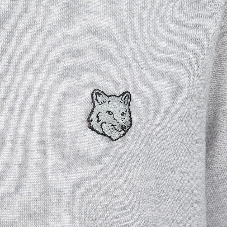 Maison Kitsune Fox Head Short Sleeve Knit Sweater Men Navy