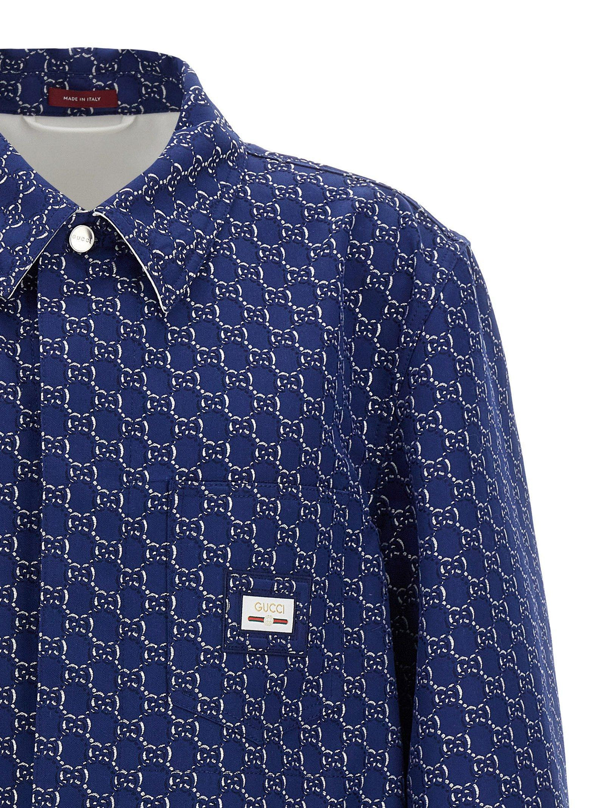 GUCCI Casual Jacket SS25 Men’s Zip Jacket Navy Cotton