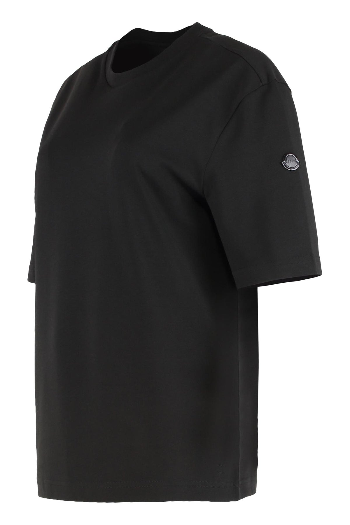 Moncler Black Cotton Short Sleeve T-Shirt for Women