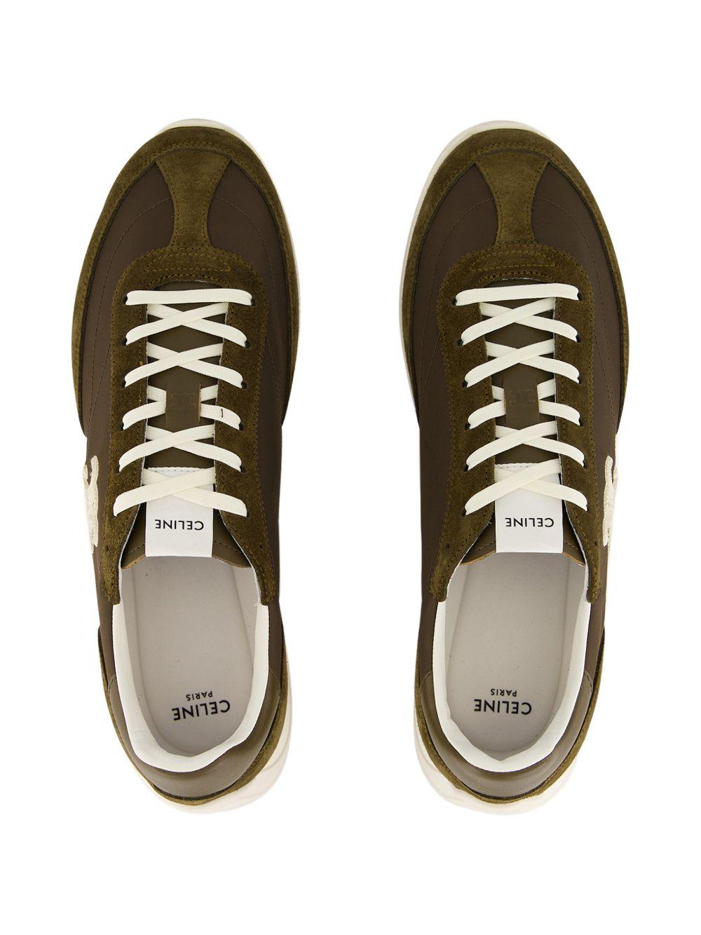 CELINE White Leather Low-Top Sneakers for Men