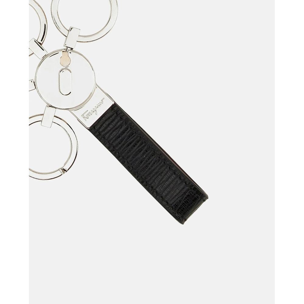 Ferragamo Gancini Leather Key Ring for Men