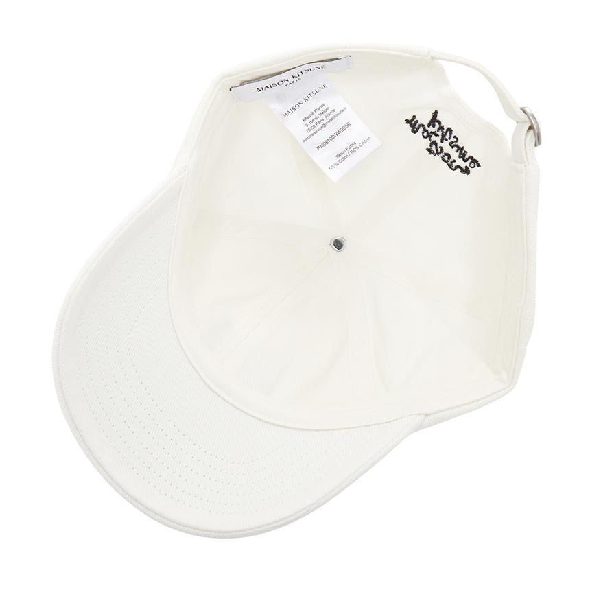 Maison Kitsune Fox Head Logo Cotton Baseball Cap Unisex Whit PM06100 WW0096 P100