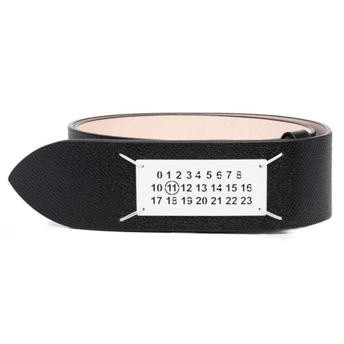 Maison Margiela Numbering Logo Black Leather Belt