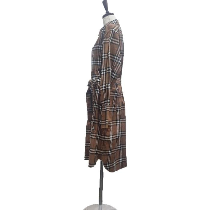 BURBERRY Ivery Check Belted Shirt Dress Set